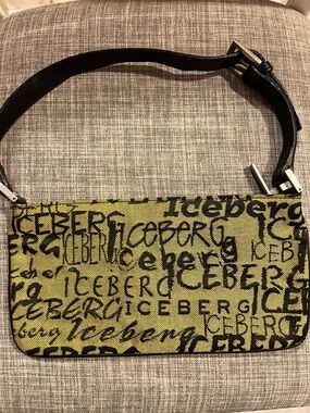 Iceberg Lime Green and Black Logo Shoulder Bag